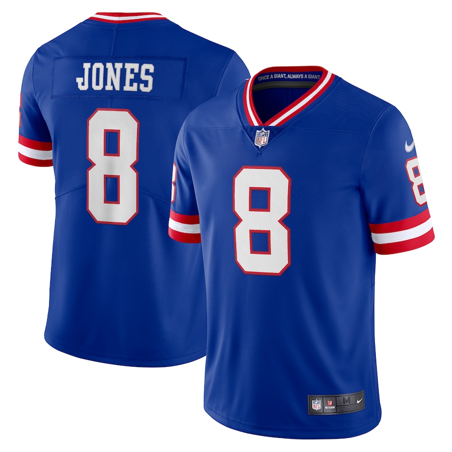 New 2022 Men New York Giants #8 Daniel Jones Nike Royal Vapor Limited NFL Jersey->women nfl jersey->Women Jersey